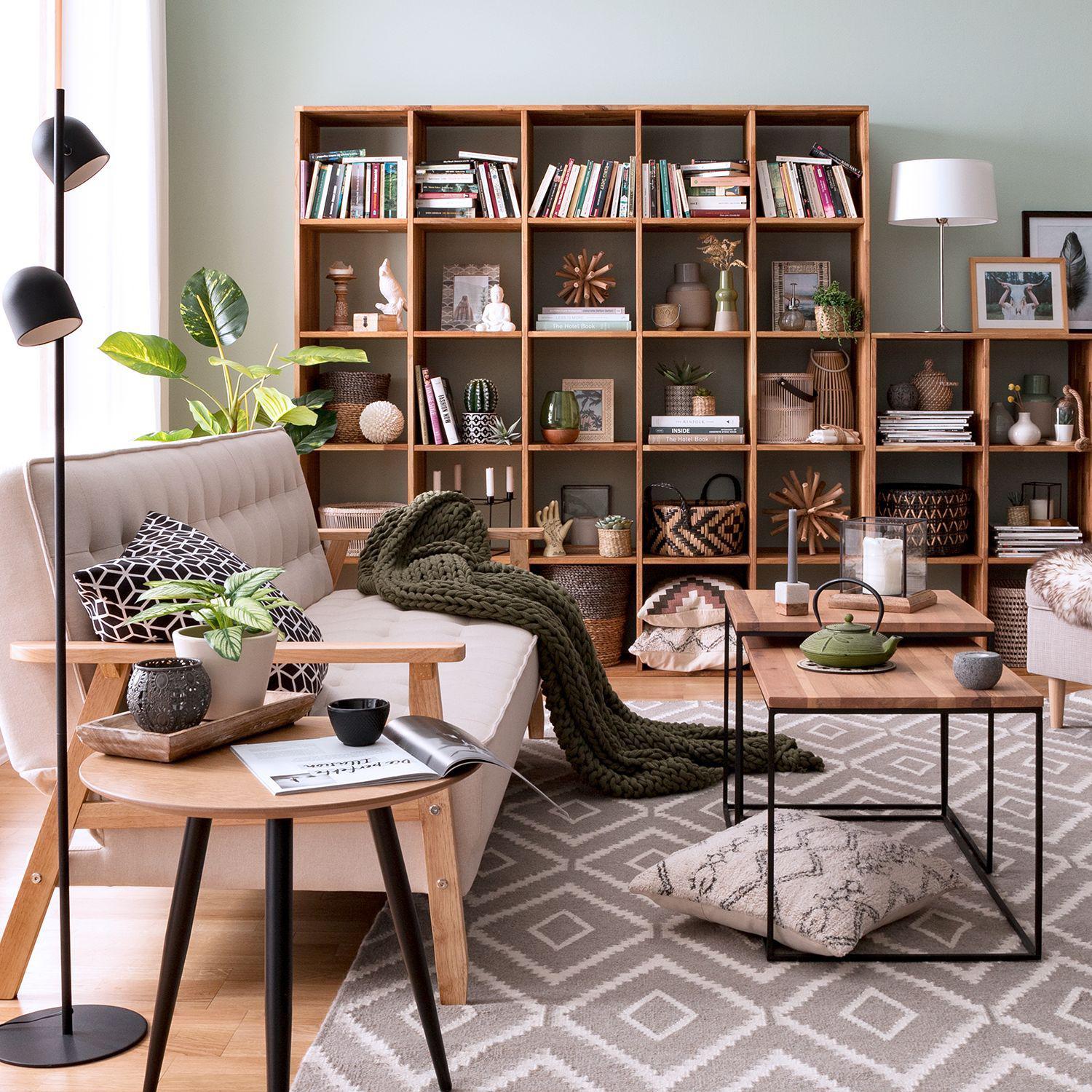 NordicStory Estanteria Libreria De Madera Maciza De Roble Nordico